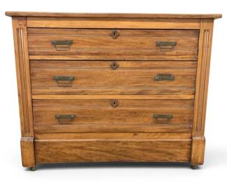 Victorian Eastlake Style Chest With Three Drawers