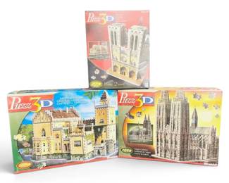 Three Sealed 3D PuzzlesWrebbit And Hasbro Brands
