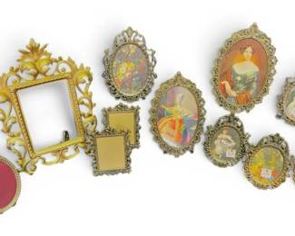 Italian Metal Picture Frames w Prints