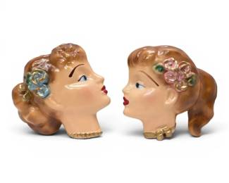 Chalkware Lady Head Wall Hangings