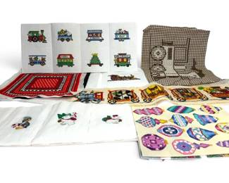 Completed Needlepoint Panels  Christmas  More