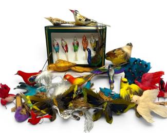 Vintage Christmas Bird Ornaments