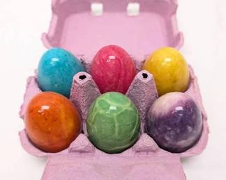 6 Colored Alabaster Eggs By Ducceschi