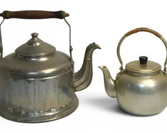 Two Teapots  One Aluminum And One Metal