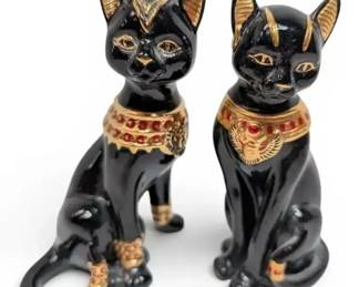 Two Lenox Black Egyptian Cats