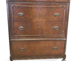 FourDrawer Wooden Dresser w Brass Hardware  Dovetail Construction