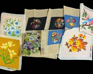 Floral Needlepoint Panels