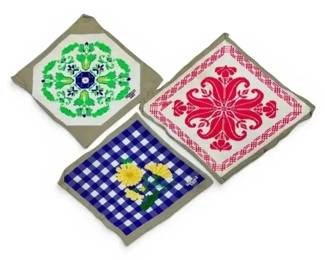 Vibrant Floral Needlepoint Panels