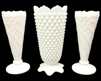 Fenton Hobnail Vase  More Milk Glass Vases
