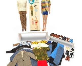 1960s Ken  Allan Barbie Dolls w Box  Clothes