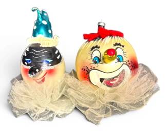 Vintage Clown Christmas Ornaments