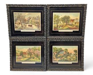 Currier  Ives Four Seasons Framed Prints
