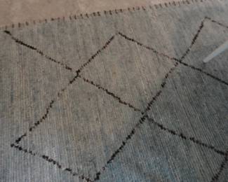 Hand Knotted Indian Rug 8'6" x 11'6" Sky Charcoal Color