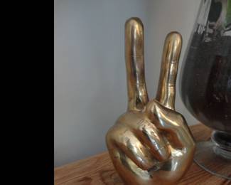 Heavy Brass Peace Sign by NOIR