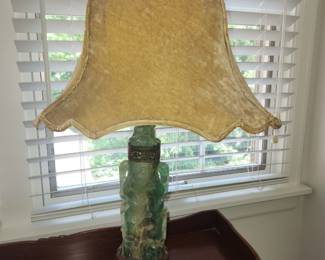Carved jade lamp