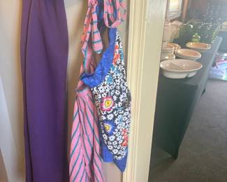 Handmade Quilted Apron and Purple Scarf