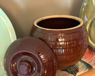 Vintage McCoy Pottery Honeycomb Ball Cookie Jar with Lid