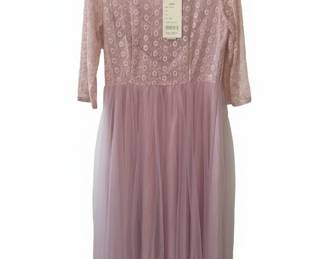 ERA TALK Women's Lace Tulle Midi Dress