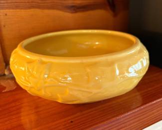 Vintage McCoy Yellow Embossed Planter Bowl