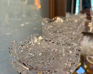 American Brilliant Cut Glass Bowl with Sawtooth Rim