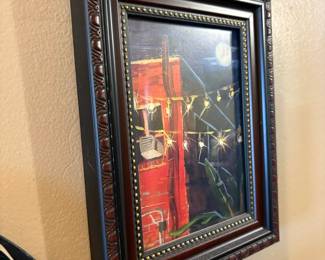 Night Scene Painting in Ornate Frame