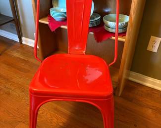 Red Metal Industrial Style Chair - Tolix Style