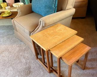 Mid-Century Modern Oak Nesting Tables