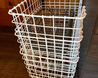 White Wire Storage Baskets with Inner Baskets