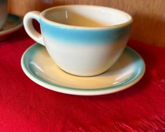 Vintage Jackson China Blue Ombre Coffee Cup and Saucer Set