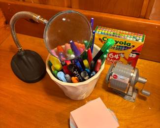 Apsco Giant Pencil Sharpener and Crayola Crayons Set