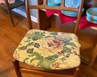 Mid-Century Modern Floral Upholstered Side Chair