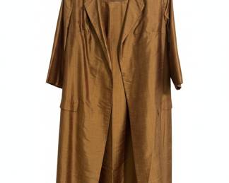 Women's Silk Brocade Opera Coat and Dress Ensemble