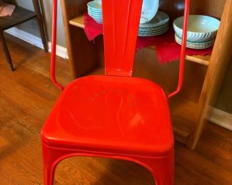 Red Metal Cafe Chair