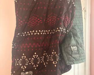 Eddie Bauer Bauer Down Quilted Blanket - Geometric & Plaid Reversible