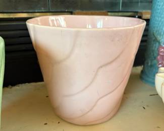 Vintage Pink Swirl Ceramic Planter
