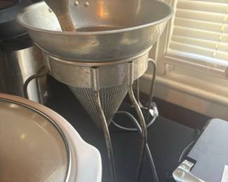 Wear-Ever Aluminum Food Strainer with Wooden Pestle