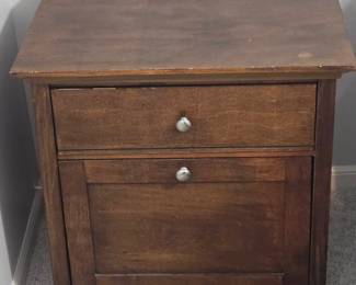 Canterbury nightstand with satin nickel knobs