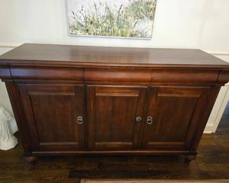Ethan Allen British Classic sideboard in a dark wood finish. Comes in 2 pieces.