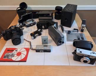 assorted cameras
