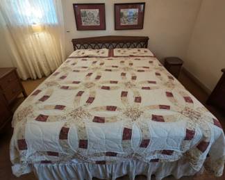 Queen headboard, boxspring and frame