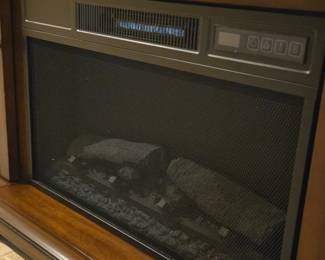 Dark Wood Electric Fireplace TV Stand third image