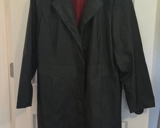 Black Faux Leather Coat