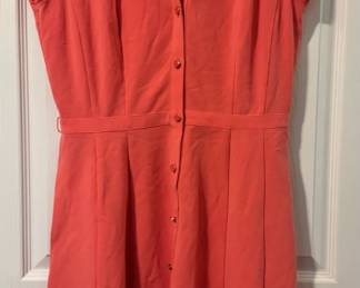 Coral ButtonFront Dress