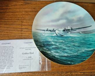 Coalport Golden Hind flying boat plate