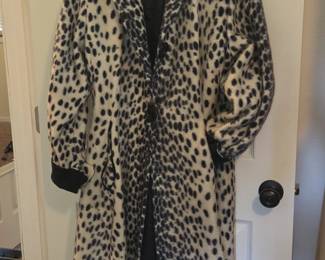 Leopard Print Faux Fur Coat