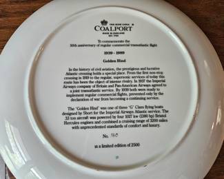 Coalport Golden Hind flying boat plate second image