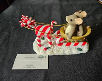 Fitz and Floyd Christmas Mouse Sleigh
