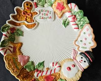 Fitz and Floyd Cookies for Santa Plate