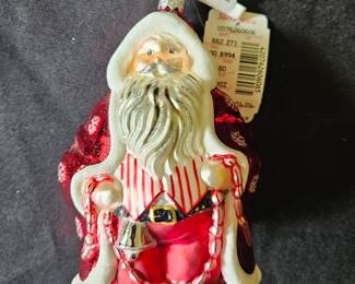 Glass Santa Ornament