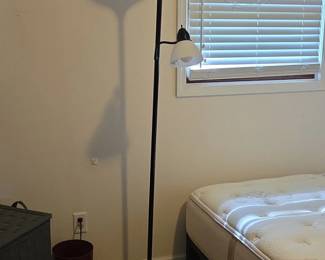 Black Torchiere Floor Lamp with Reading Light